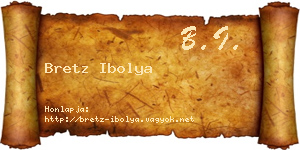 Bretz Ibolya névjegykártya